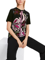 An image of the Marc Cain Blouse with Floral Print in Black.