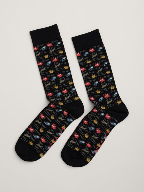 An image of the Seasalt Men's Bamboo Arty Socks in Black.