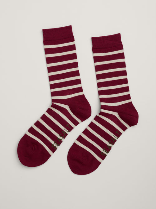 An image of the Seasalt Men's Sailor Socks in Red.