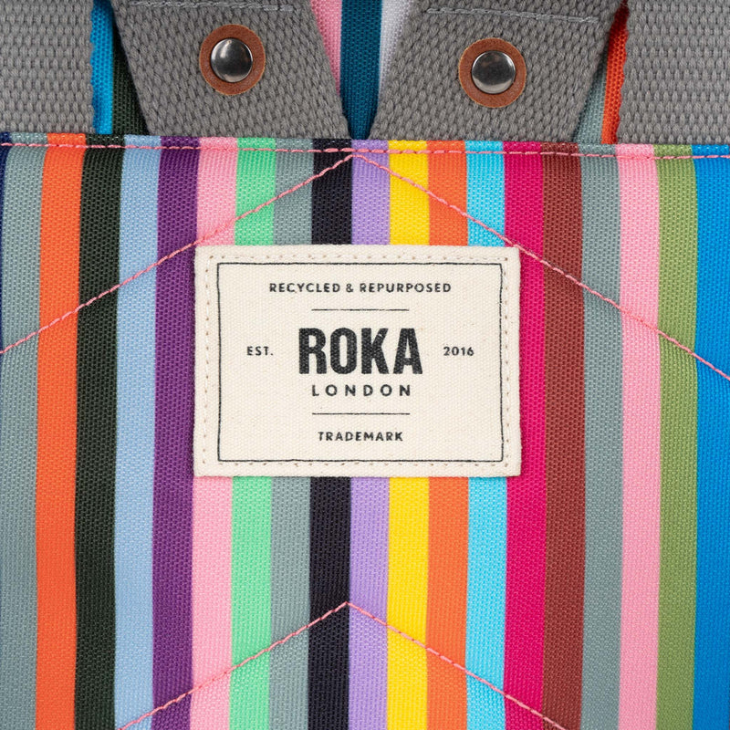 An image of the ROKA Canfield B Backpack in Multi Stripe.