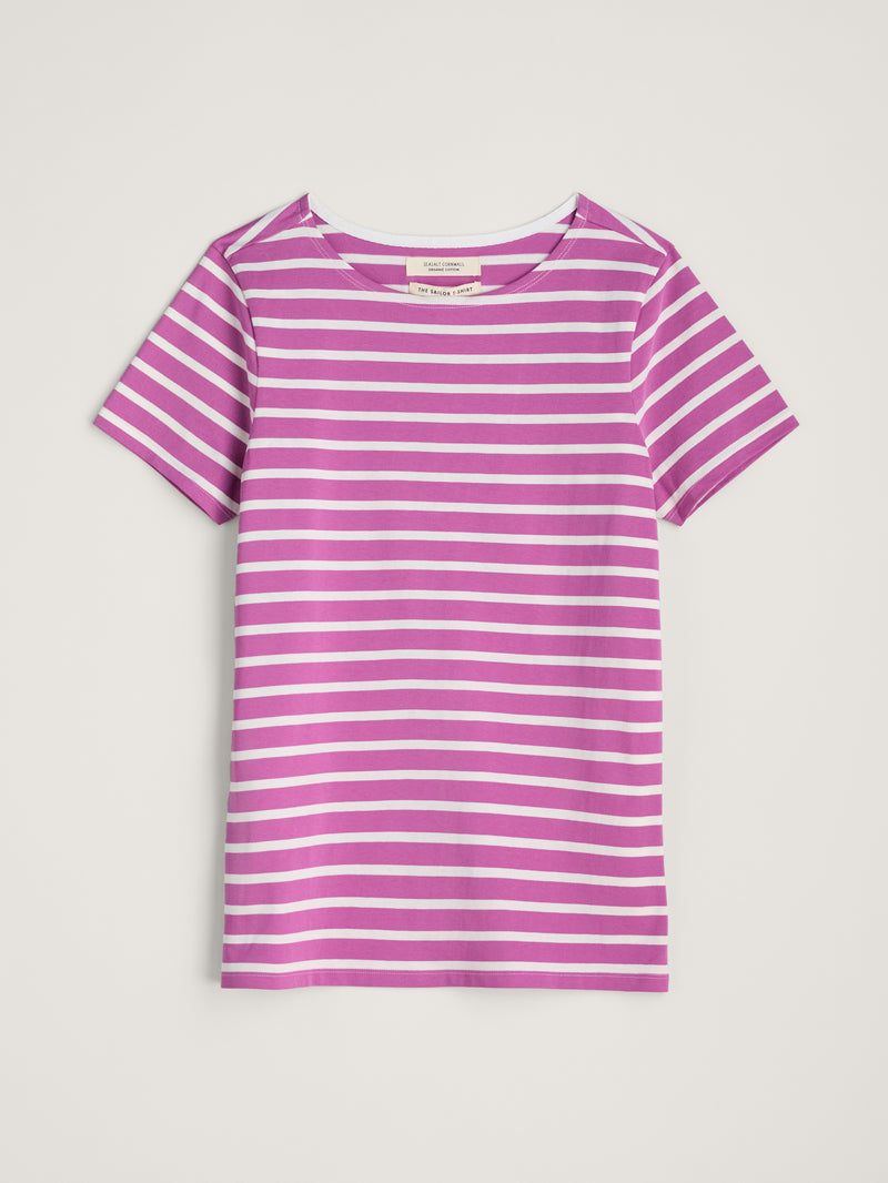 An image of the Seasalt Sailor T-Shirt in the style Breton Viola Chalk.