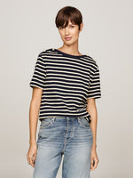 Stripe Boat Neck Relaxed T-Shirt