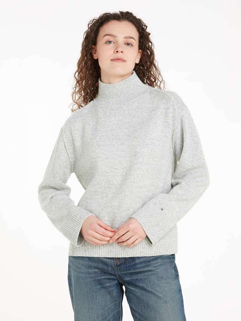 Wool Blend Mock Turtleneck Jumper