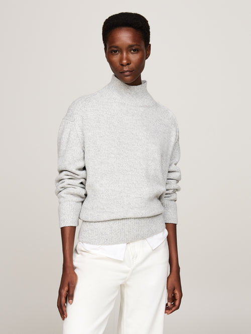 Wool Blend Mock Turtleneck Jumper