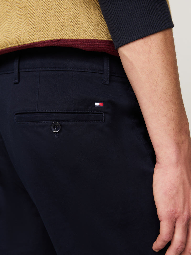 An image of the Tommy Hilfiger Denton Satin Chinos in Desert Sky.