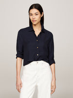 Gold-Tone Button Relaxed Fit Shirt