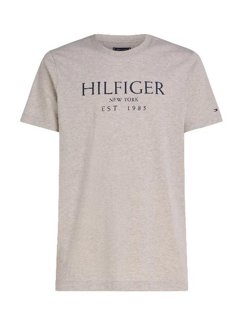 An image of the Tommy Hilfiger Big Hilfiger T-Shirt in Heathered Pebble.