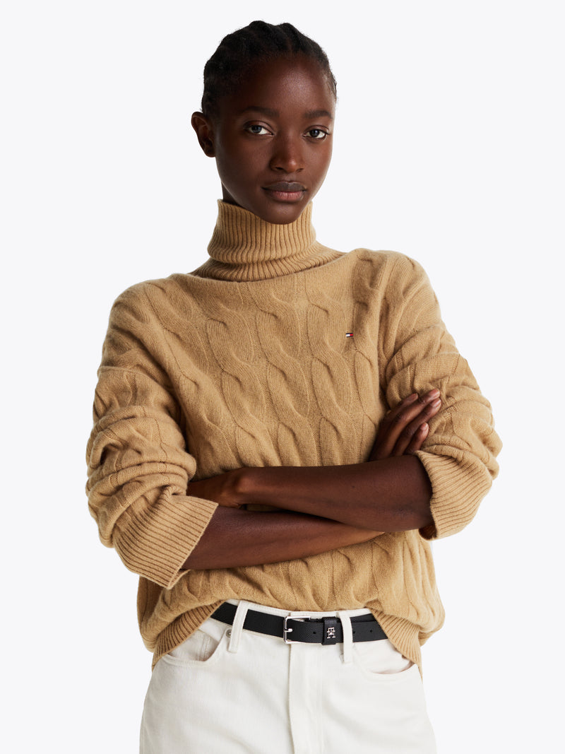 Relaxed Pure Wool Roll Neck Jumper