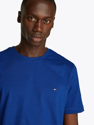 An image of the Tommy Hilfiger Flag Embroidery T-Shirt in Wedge Blue.