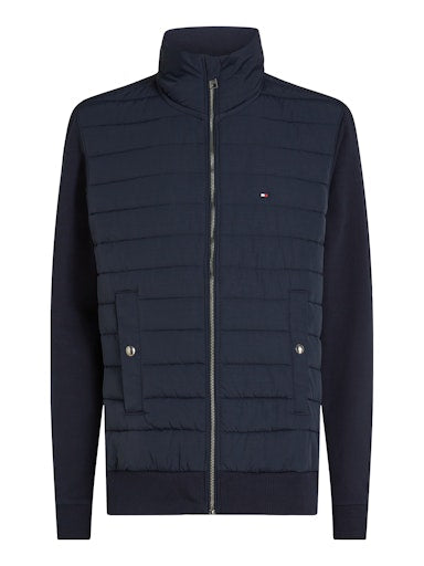 An image of the Tommy Hilfiger Stand Collar Quilted Sweatshirt in Desert Sky.