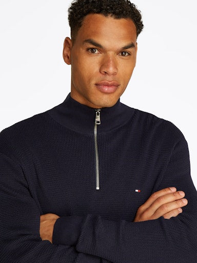 An image of the Tommy Hilfiger Racking Structure Quarter Zip Jumper