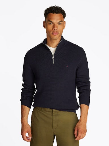 An image of the Tommy Hilfiger Racking Structure Quarter Zip Jumper