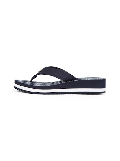 An image of the Tommy Hilfiger TH Monogram Wedge Flip-Flops