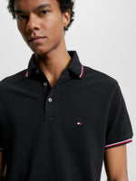 An image of the Tommy Hilfiger 1985 Collection Tipped Slim Fit Polo in the colour Black.