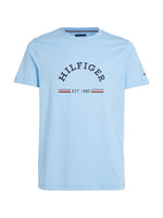 An image of the Tommy Hilfiger Logo Slim Fit T-Shirt in Vessel Blue.