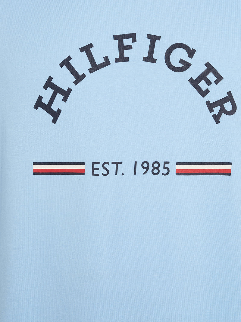 An image of the Tommy Hilfiger Logo Slim Fit T-Shirt in Vessel Blue.