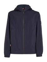 An image of the Tommy Hilfiger Portland Hooded Jacket in the colour Desert Sky.