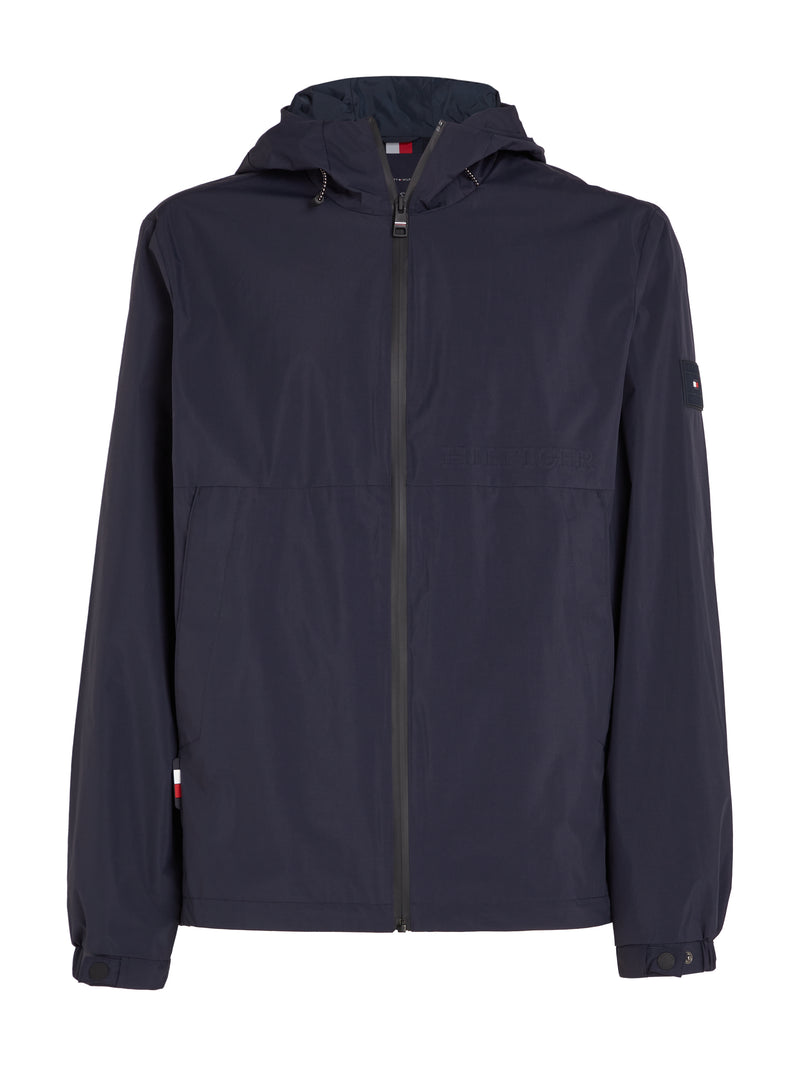 An image of the Tommy Hilfiger Portland Hooded Jacket in the colour Desert Sky.