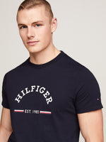 An image of the Tommy Hilfiger Logo Slim Fit T-Shirt in Desert Sky.