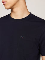 An image of the Tommy Hilfiger Crew Neck Patch Pocket T-Shirt in the colour Desert Sky.