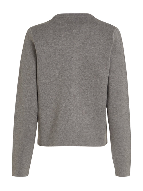 An image of the Tommy Hilfiger Jersey Reversible Cardigan in Medium Grey Heather. 