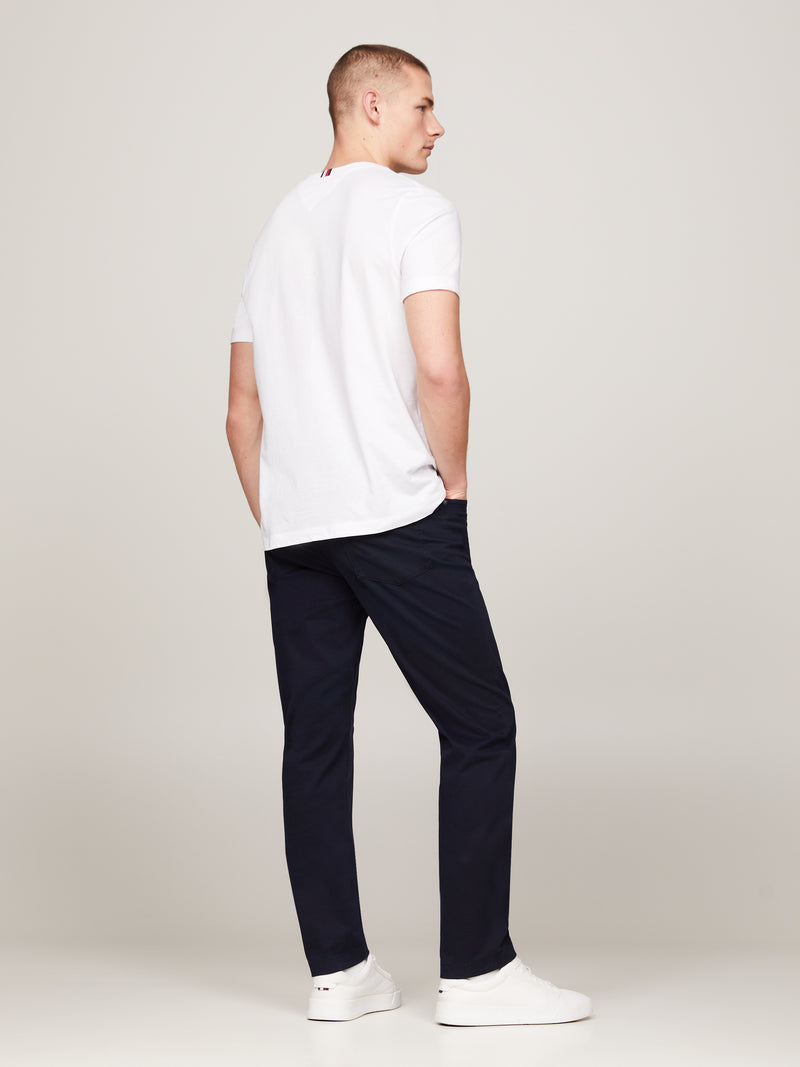 An image of the Tommy Hilfiger Crew Neck Patch Pocket T-Shirt in the colour White.