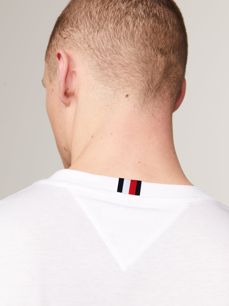 An image of the Tommy Hilfiger Crew Neck Patch Pocket T-Shirt in the colour White.