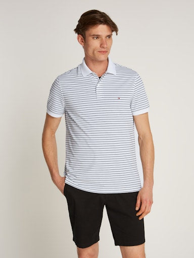 An image of the Tommy Hilfiger Performance Pique Polo Shirt in White/Desert Sky.