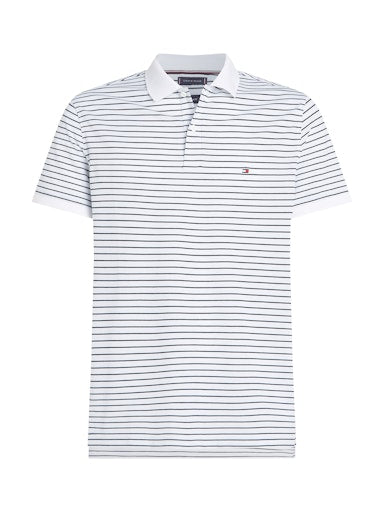 An image of the Tommy Hilfiger Performance Pique Polo Shirt in White/Desert Sky.