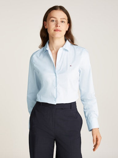 An image of the Tommy Hilfiger Poplin Regular Fit Shirt in Classic Ithaka Stp Breezy Blue.