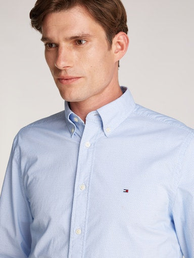 An image of the Tommy Hilfiger Flex Poplin Shirt in Optic White Pr.