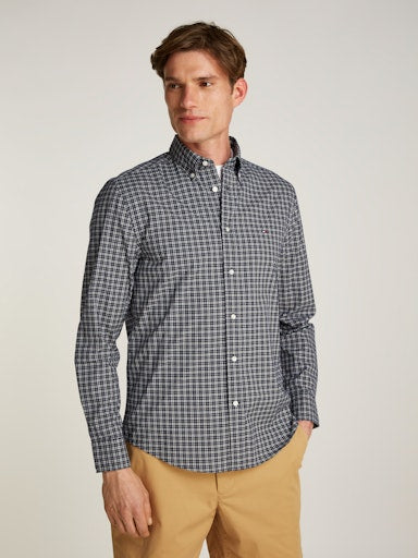 An image of the Tommy Hilfiger Flex Poplin Mini Check Shirt