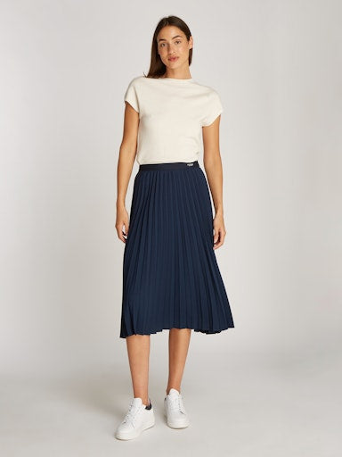 An image of the Tommy Hilfiger Fluid Pleated Midi Skirt