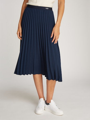 An image of the Tommy Hilfiger Fluid Pleated Midi Skirt