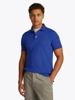 An image of the Tommy Hilfiger Tipped Slim Fit Polo Shirt in Wedge Blue.