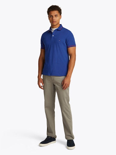 An image of the Tommy Hilfiger Tipped Slim Fit Polo Shirt in Wedge Blue.