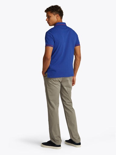 An image of the Tommy Hilfiger Tipped Slim Fit Polo Shirt in Wedge Blue.