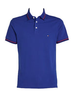 An image of the Tommy Hilfiger Tipped Slim Fit Polo Shirt in Wedge Blue.