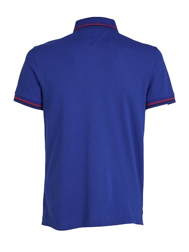 An image of the Tommy Hilfiger Tipped Slim Fit Polo Shirt in Wedge Blue.