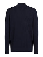 An image of the Tommy Hilfiger Herringbone Knit Half-Zip Jumper in Desert Sky.