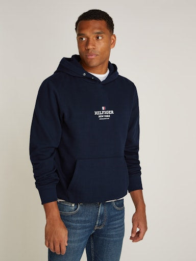 An image of the Hilfiger Hoodie by Tommy Hilfiger in Desert Sky.