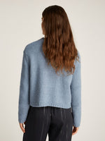 An image of the Tommy Hilfiger Textured Gold Button Cardigan in Flint Blue.