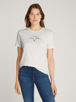 An image of the Tommy Hilfiger Reg Script T-Shirt in Ivory Petal.