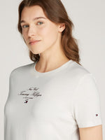 An image of the Tommy Hilfiger Reg Script T-Shirt in Ivory Petal.