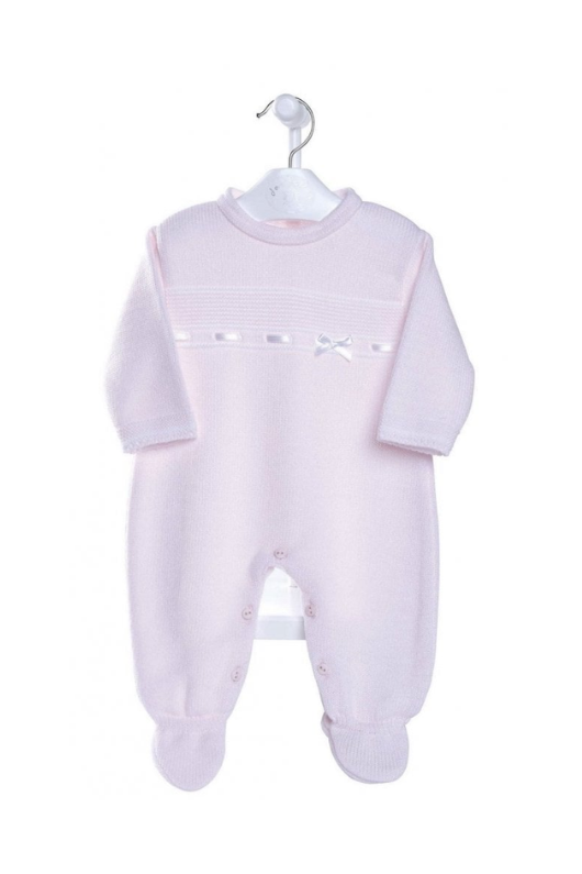 An image of the Dandelion Knitted Onesie in Pink.