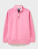 An image of the Crew Clothing Half Zip Sweatshirt in Pink.