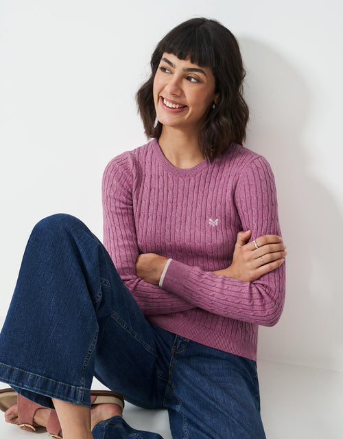 An image of the Crew Clothing Heritage Cable Jumper