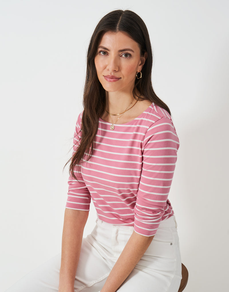 An image of the Crew Clothing Essential Breton Top