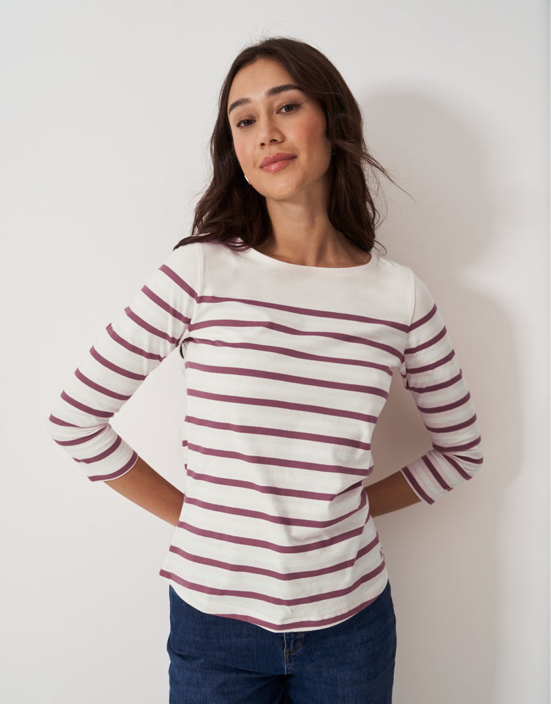 An image of the Crew Clothing Essential Breton Top