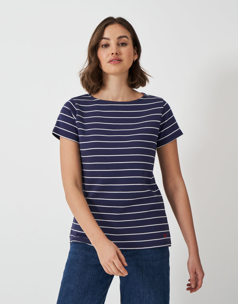 An image of the Crew Clothing Ultimate Stripe Heavyweight Cotton T-Shirt